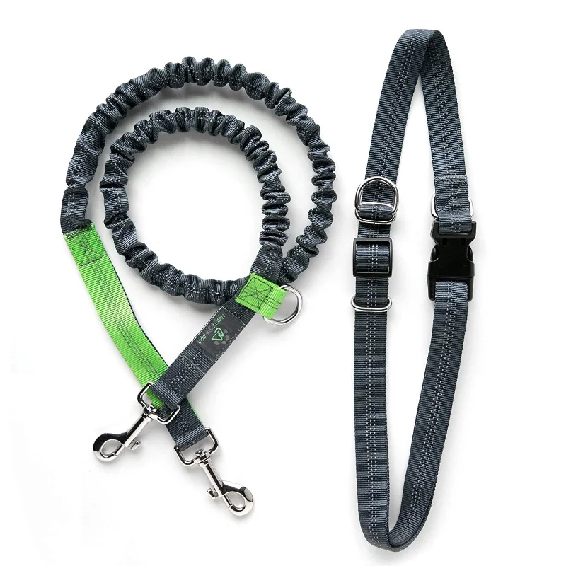 Click-on pet car leash-Mighty Paw Hands-Free Bungee Leash Set for Active Dog Owners