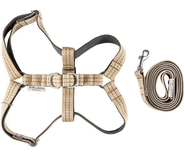 Tug-of-war dog rope-Dog harness & lead set (Beige)