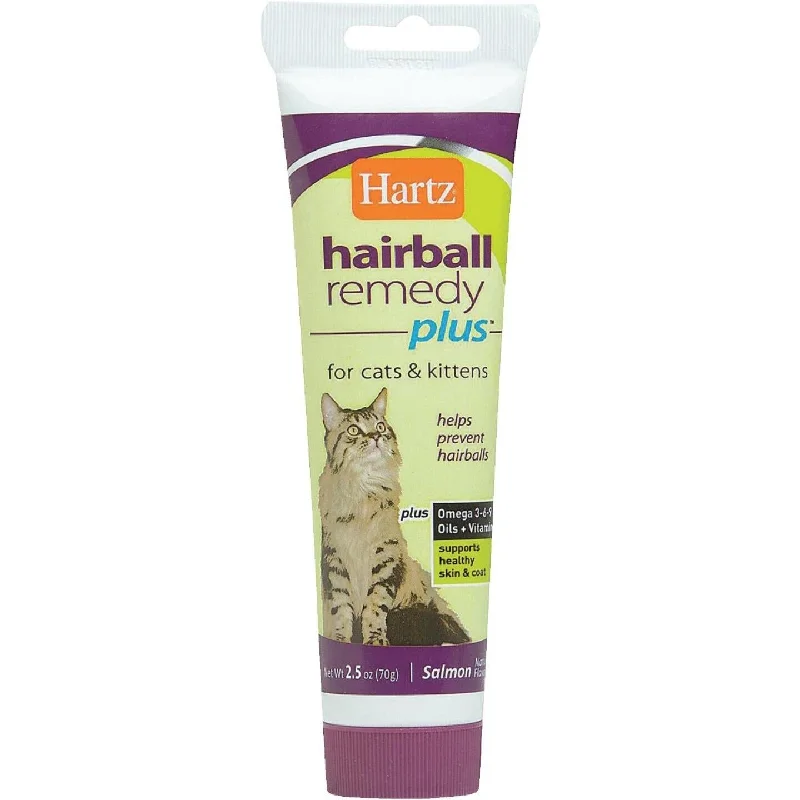 Curved pet flea comb-Hartz Hairball Eliminator Remedy Plus 3 Oz. Salmon Flavor Paste For Cats & Kittens