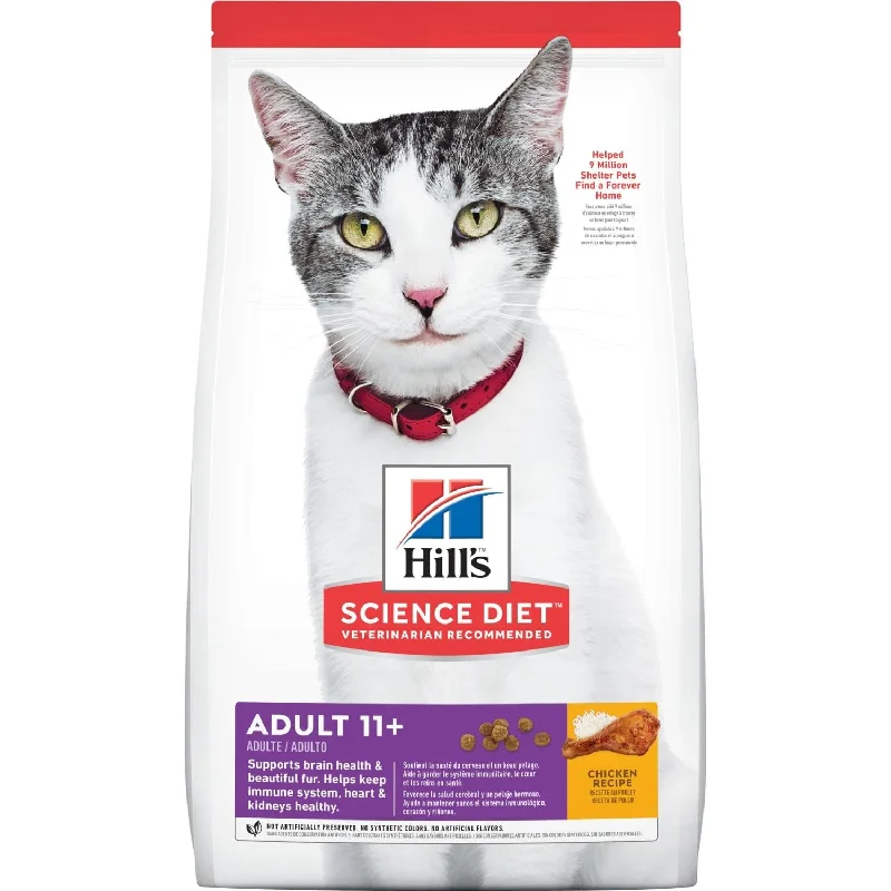 Faux-fur pet nest-Hill's® Science Diet® Adult 11+ Chicken Recipe cat food (7-lb)