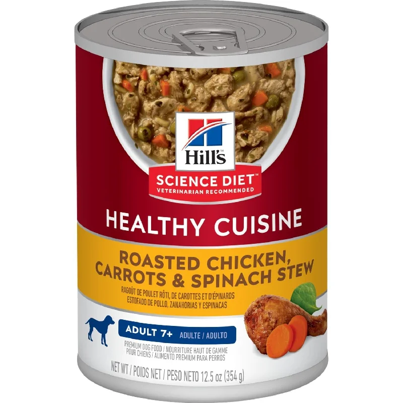 Herbal pet joint chews-Hill's® Science Diet® Adult 7+ Healthy Cuisine Roasted Chicken, Carrots & Spinach Stew dog food