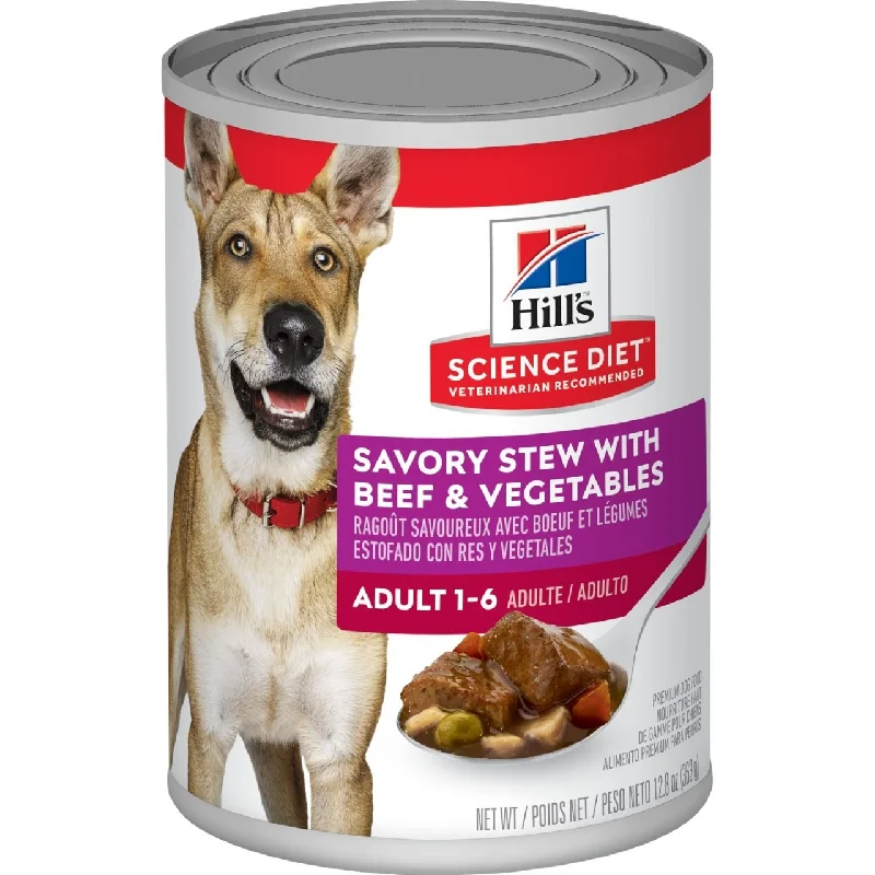 Thick nylon pet collar-Hill's Science Diet Adult Savory Stew with Beef & Vegetables Dog Food (12.8 oz)