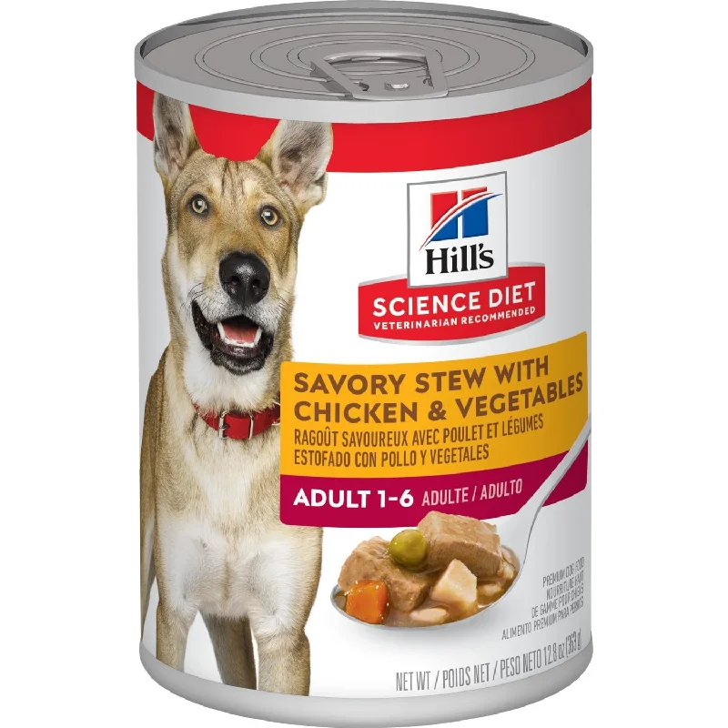 Insulated dog water dish-Hill's® Science Diet® Adult Savory Stew with Chicken & Vegetables Wet Dog Food