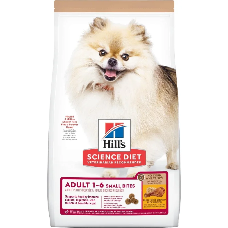 Airtight pet treat container-Hill's® Science Diet® Adult Small Bites No Corn, Wheat, Soy Dog Food (4 Lb)