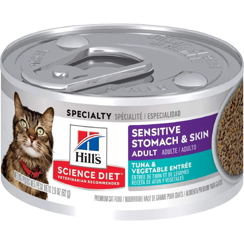 Bluetooth pet locator tag-Hill's® Science Diet® Sensitive Stomach & Skin Tuna & Vegetable Entrée cat food