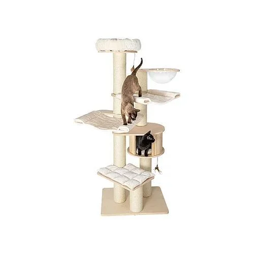 Ultrasonic bark control device-SOLID WOOD CAT TREE / CAT TOWER #2501PRO 189CM