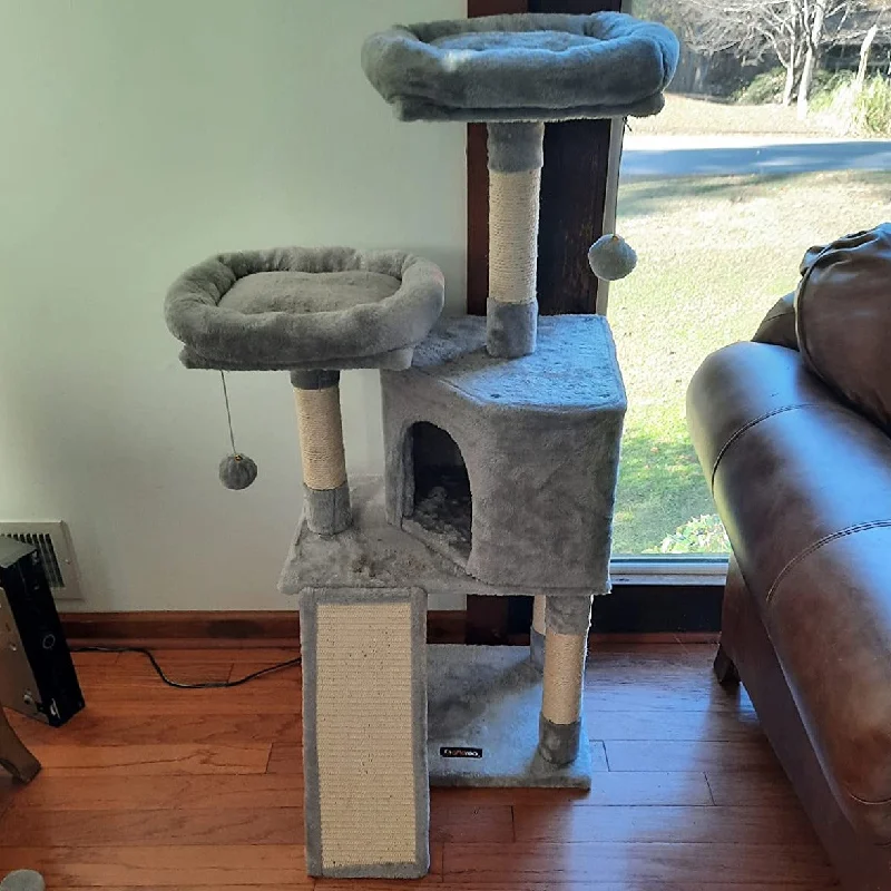 Treat-hiding dog toy-Cat Tree, Cat Tower, 45.3-Inch Cat Condo with Scratching Posts