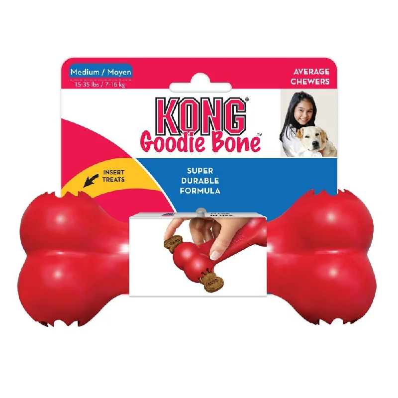 Silent pet training buzzer-Kong 10011 Classic Goodie Bone Red Dog Toy, Medium, 7 Inch