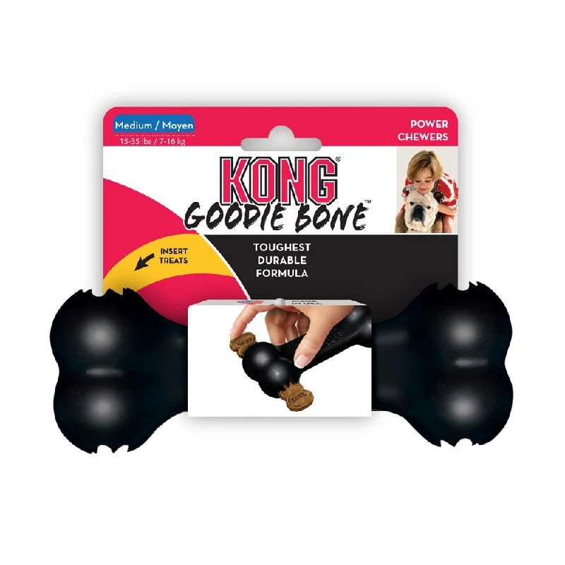 Kong 10012 Extreme Goodie Bone Black Dog Toy, Medium, 7"