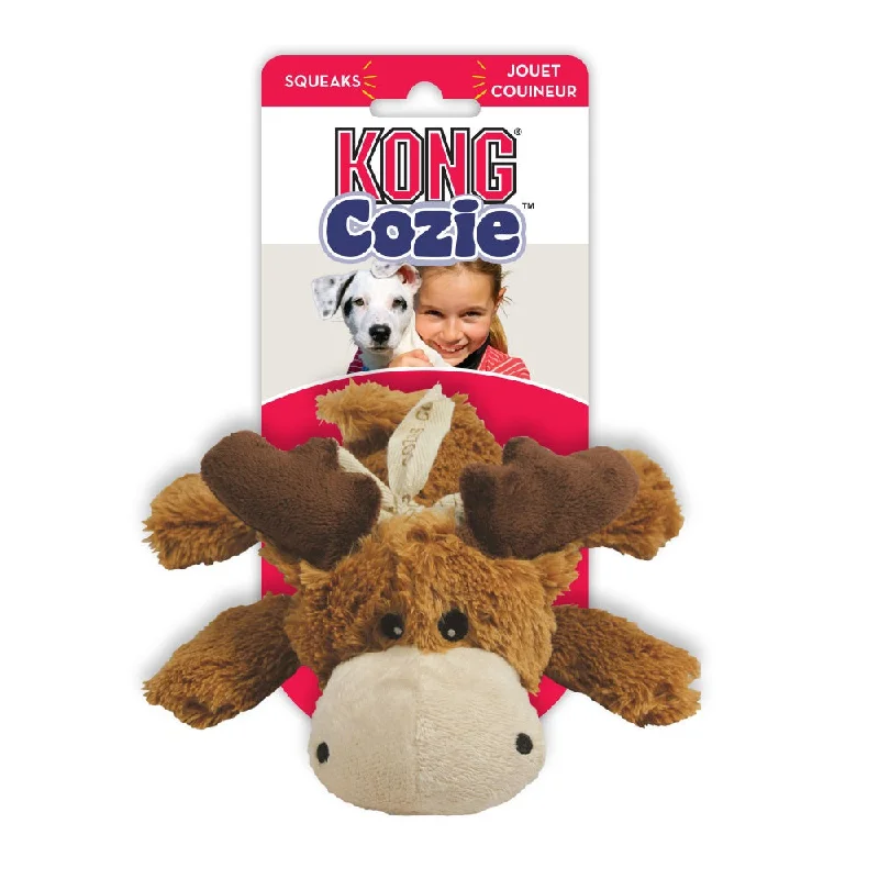 Furry-lined pet booties-KONG Cozie Marvin Moose Dog Toy