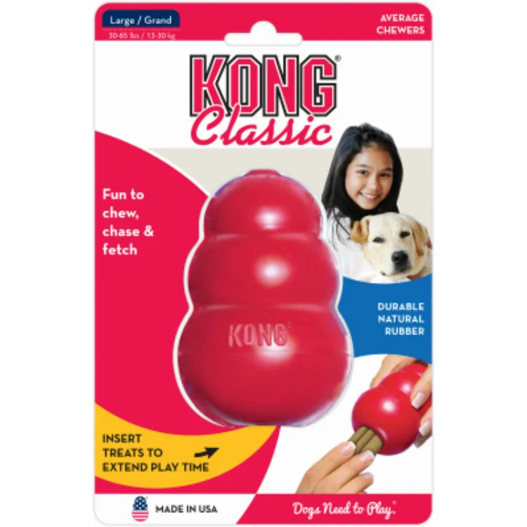 Solar-powered pet tracker-KONG T1 Classic All-Natural Rubber Dog Toy, Red, Large