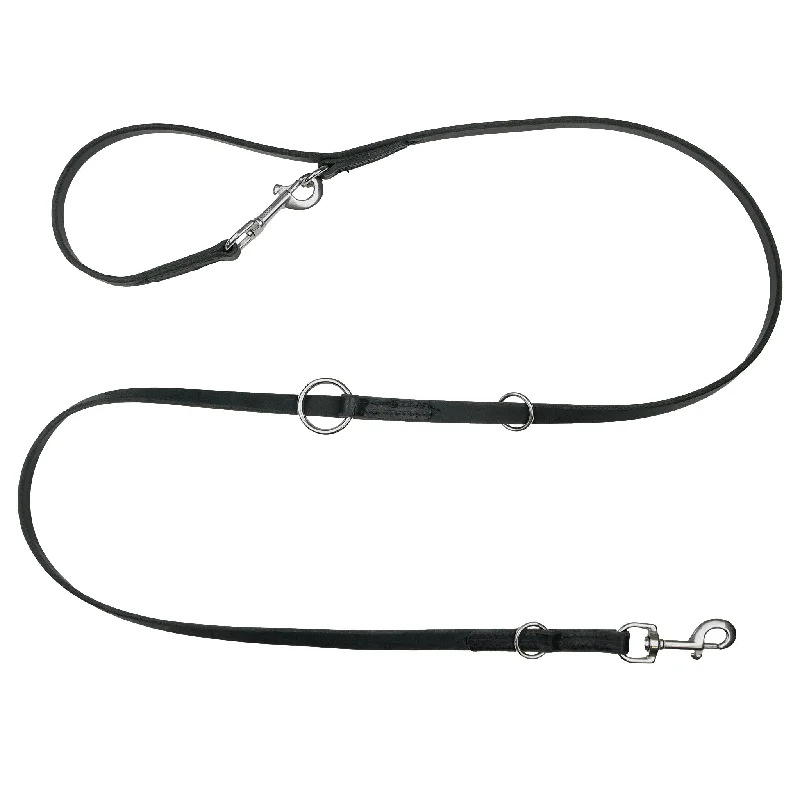 Comfort-fit dog muzzle-Leather Police Leash with Stainless Hardware