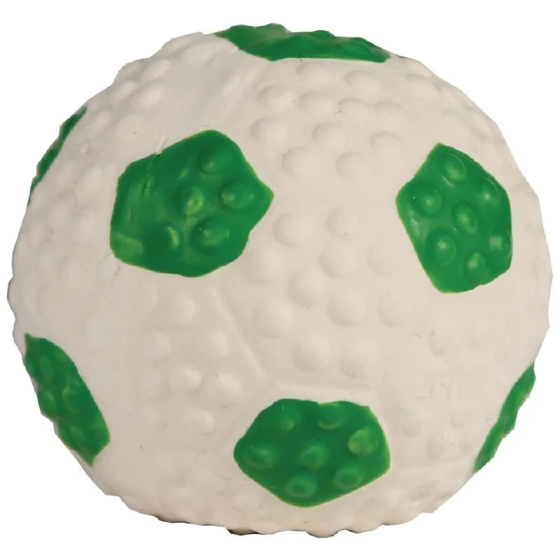 Rechargeable pet locator-LI'L PALS LATEX SOCCERBALL DOG TOY (2 INCH, GREEN/WHITE)