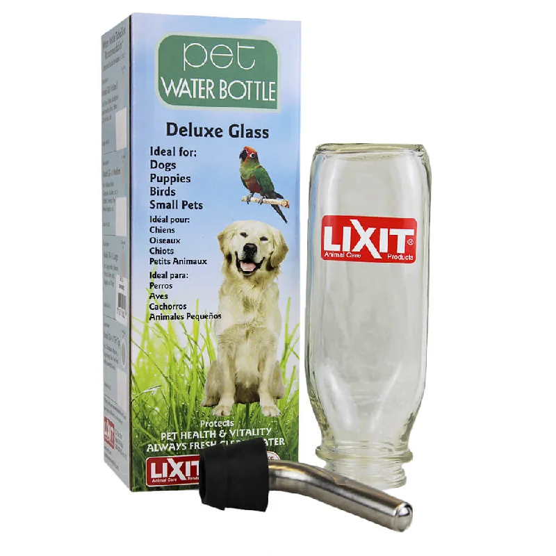 Herbal cat calming drops-Lixit Glass Water Bottle, 16 oz with Tube