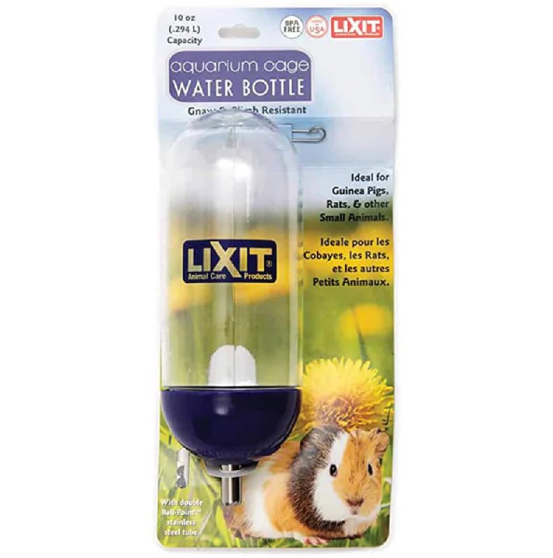 Padded puppy sleep crate-Lixit Wide Mouth Aquarium Cage Water Bottle, AC-10, 10 oz