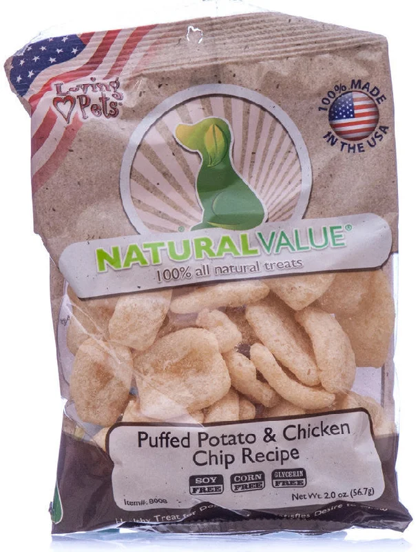 Heated reptile basking rock-Loving Pets Natural Value Chicken Baked Potato Chips Mini 2oz Bag