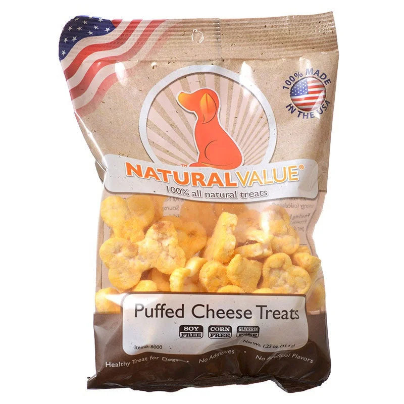 Expandable pet play tube-Loving Pets Natural Value Puffed Cheese Treats Mini 1.25oz Bag