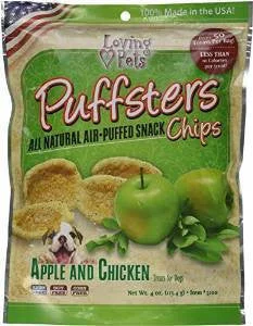 Recycled pet play set-Loving Pets Puffsters Apple and Chicken Chips 4 oz