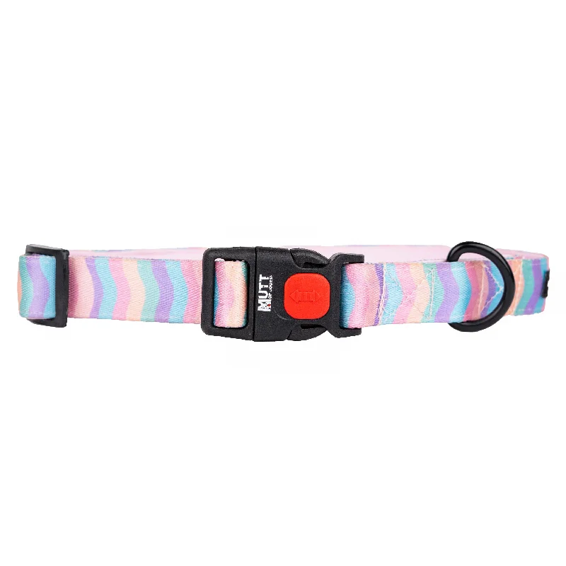 Plush puppy tug bone-Marshmallow Rainbow Adjustable Collar