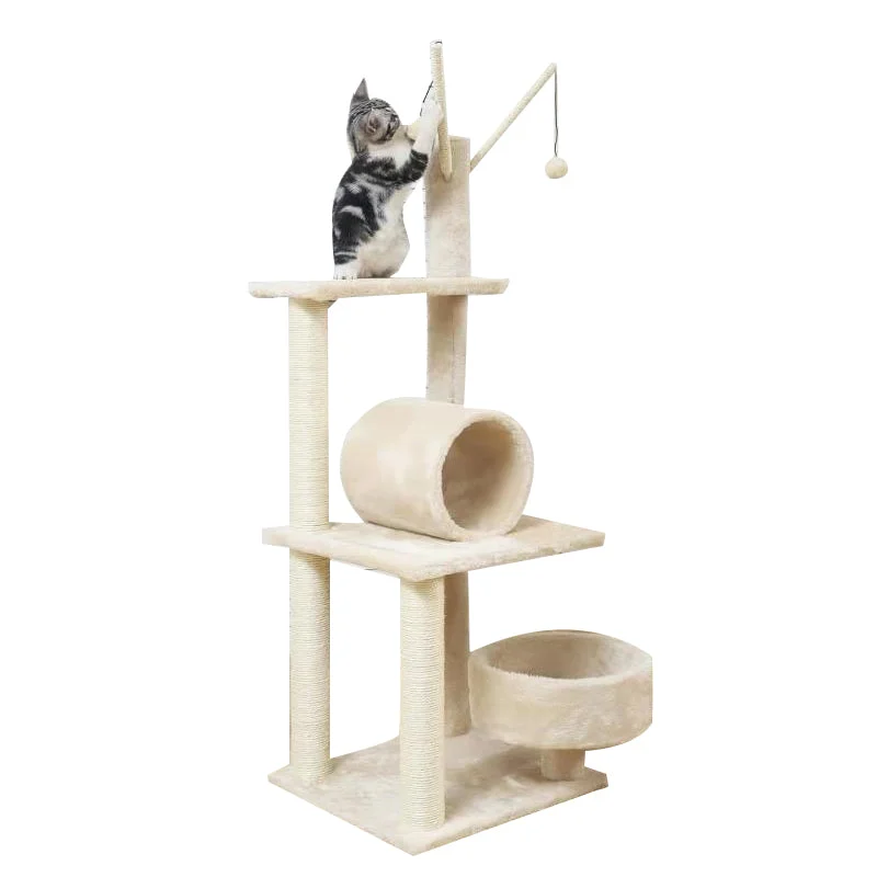 Herbal pet breath gel-Medium cat tree with platform and tunnel