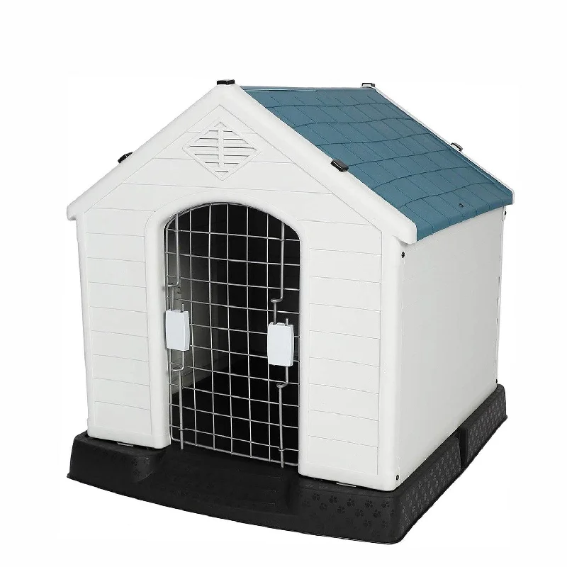 Dual-sided pet brush-Medium Outdoor Dog House Plastic Waterproof Kennel, 31.5"L x 29"W x 32"H