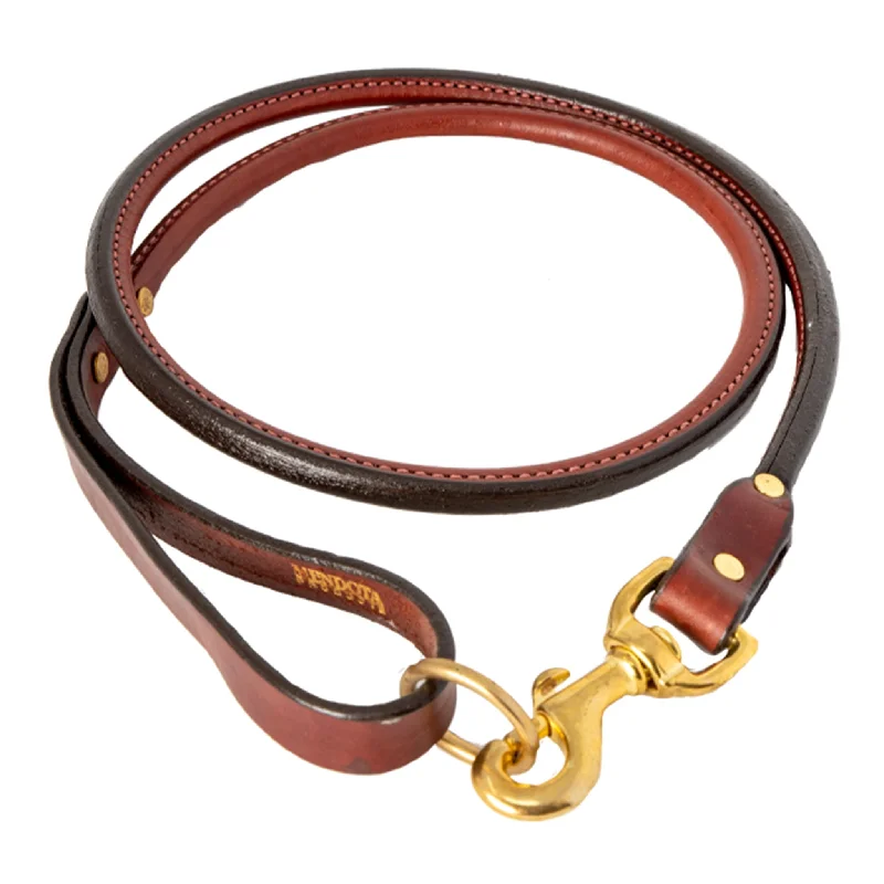 Ventilated pet hiking bag-Mendota Rolled Leather Snap Leash