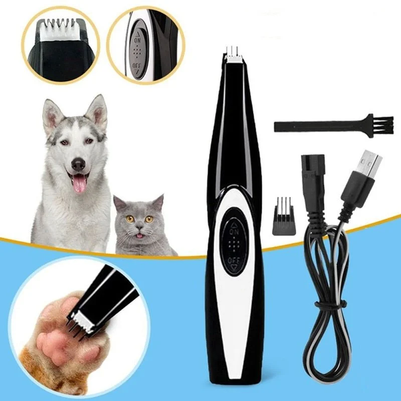 Etched stainless pet tag-Mini Fur Electric Trimmer - Rechargeable Pet Clipper Dog Cat Paw