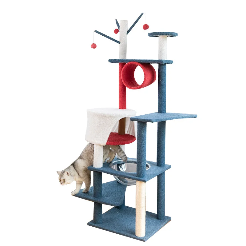 Fleece-lined puppy mat-Mt. Fuji style cat tree