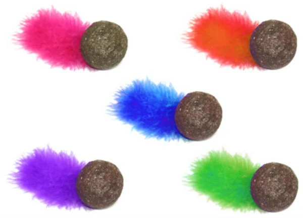 Outdoor dog sleep kennel-Multipet™ 20439 Compressed Catnip Ball with Assorted Feather, 1-Pack