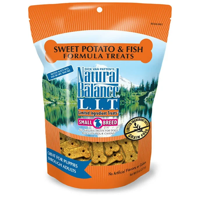 Fleece-lined cat bed-Natural Balance Small Breed Sweet Potato & Fish Treats 8oz