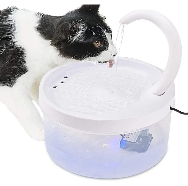 Glow-in-dark aquarium decor-Cat Drinking Water Fountain