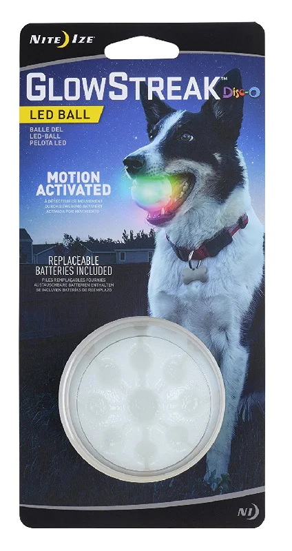 Compact cat travel litter-Nite Ize® GSB-07-R7 GlowStreak™ Motion-Activated LED Dog Fetch Ball, Disc-O