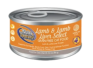 Quick-dry pet bathrobe-NutriSource® Grain Free Lamb & Lamb Liver Select Canned Cat Food