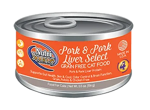 Padded bird perch swing-NutriSource® Grain Free Pork & Pork Liver Select Canned Cat Food