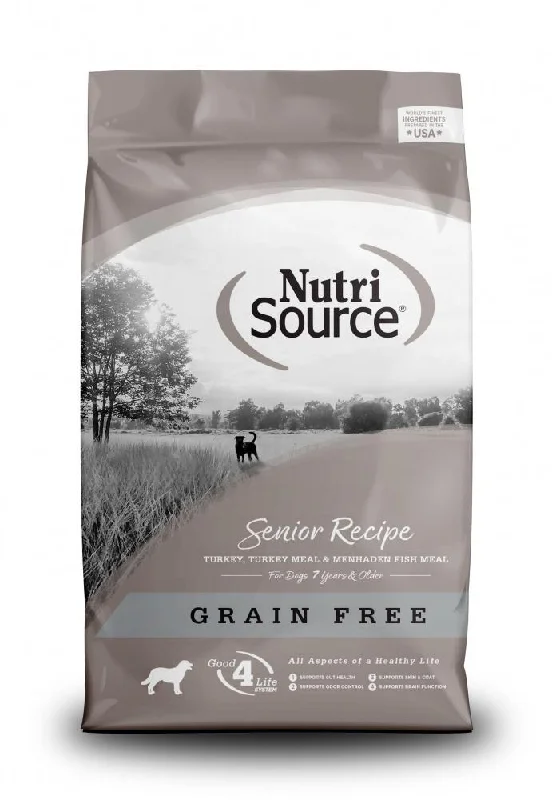 Bouncing rubber pet ring-NutriSource® Grain Free Senior Turkey, Whitefish, and Menhaded Fish Meal Recipe Dog Food