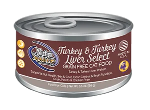 Rotating puppy treat toy-NutriSource® Grain Free Turkey & Turkey Liver Select Canned Cat Food