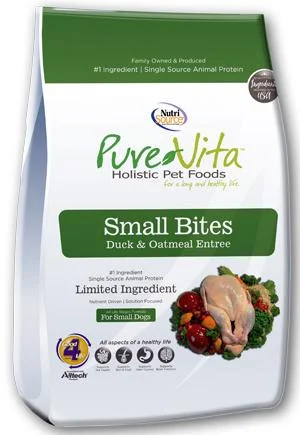 Elevated puppy water tray-NutriSource® PureVita™ Small Bites Duck & Oatmeal Recipe Dry Dog Food