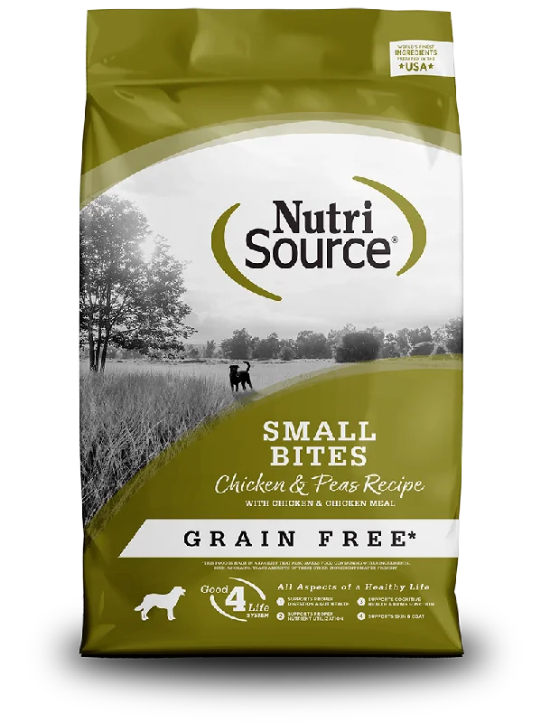 Woven pet snack pouch-NutriSource® Grain Free Small Bites Chicken & Peas Recipe Dry Dog Food