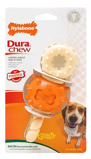 Fleece-lined puppy mat-Nylabone DuraChew Double Action Chew Revolving Ends