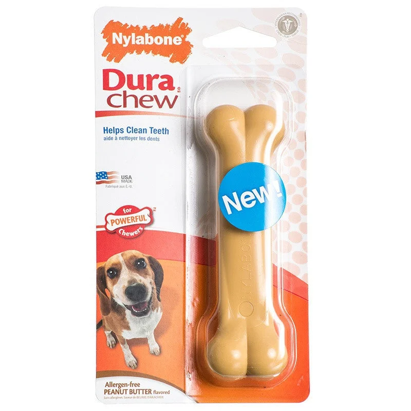 Adjustable dog grooming stand-Nylabone Peanut Butter Dura Chew Bone Regular 4 Inch