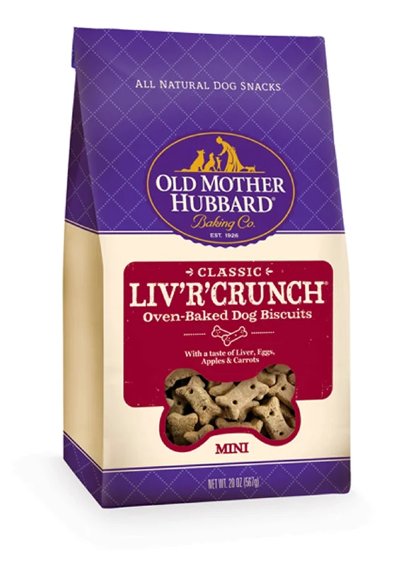 Portable cat litter box-Old Mother Hubbard Crunchy Classic Natural LivRCrunch Mini Biscuits Dog Treats