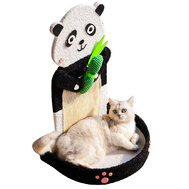 Herbal pet chew sticks-Panda cat stand with bed