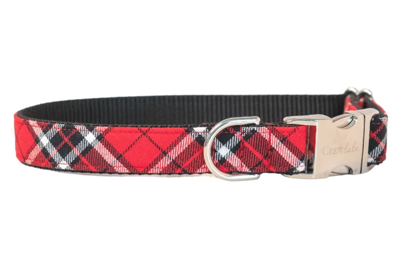 Magnetic pet door flap-Parker Plaid Dog Collar