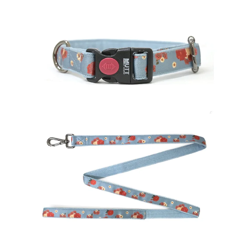 Neon puppy adventure leash-Pawesome Blossom Denim Collar + Leash Set