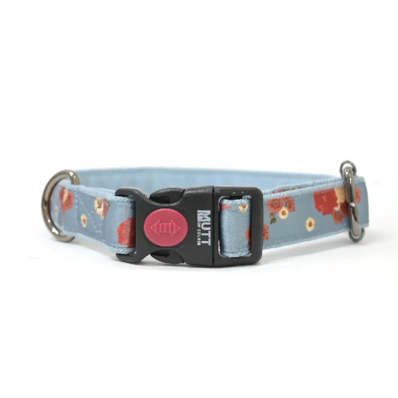 Woven dog sleep pad-Pawesome Blossom Denim Collar