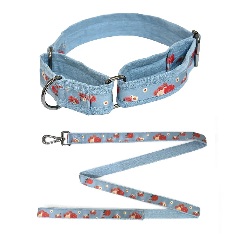 Cooling mesh pet jacket-Pawesome Blossom Martingale Collar + Leash Set