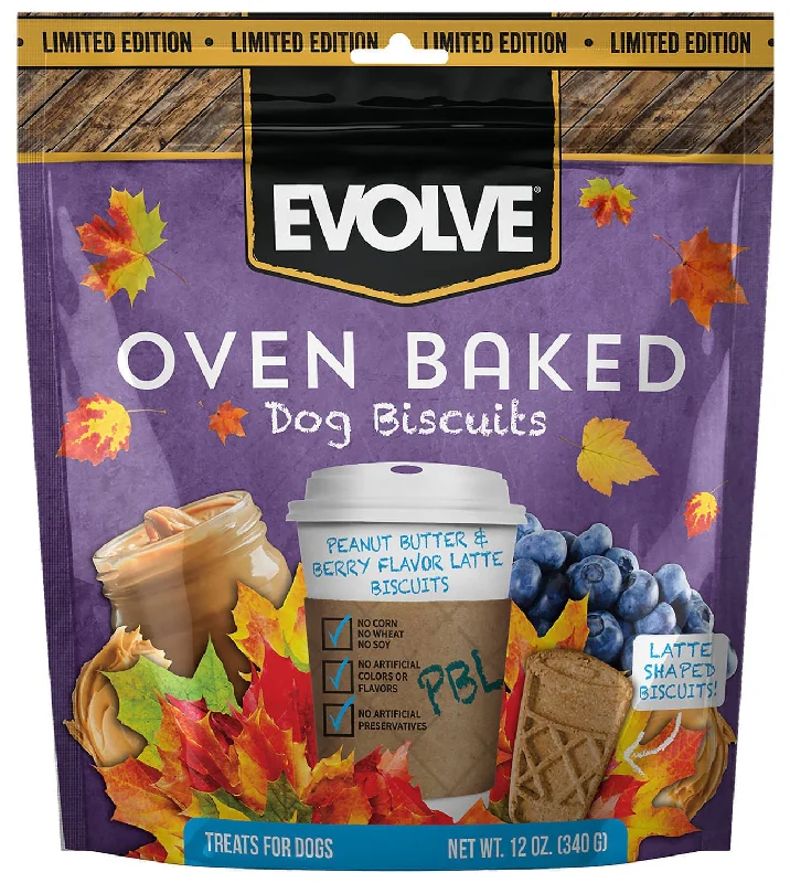 Pet-friendly room spray-Evolve Oven Baked Dog Biscuits, Peanut Butter & Berry