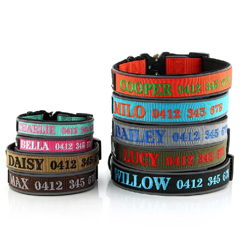 Carbon-filter pet fountain-Personalised Embroidered Tactical Dog Collar