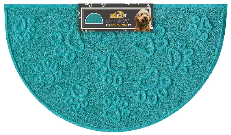 Soft-touch pet grooming mitt-Pet Bowl Dining Mat Green Semicircle