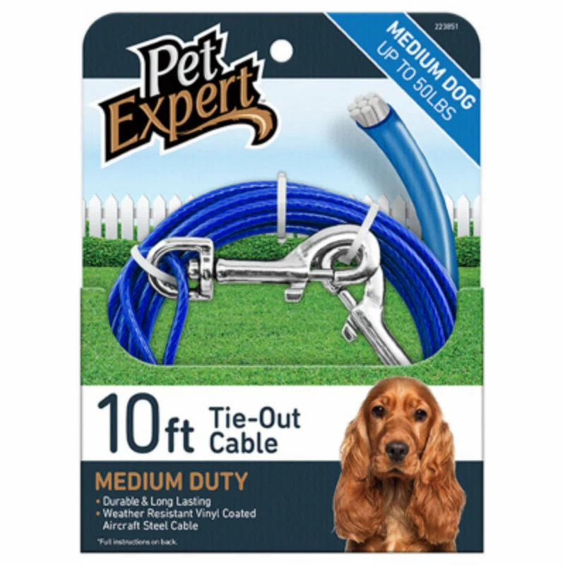 Locking pet flap door-Pet Expert® PE223851 Tie Out Cable for Dogs, 920 lbs, 10'